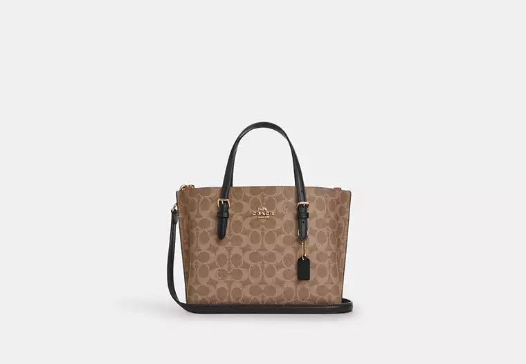 COAC* -Mollie Tote Bag 25 In Signature Canvas-Im/Tan/Black
