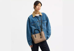 COAC* -Mollie Tote Bag 25 In Signature Canvas-Im/Tan/Black