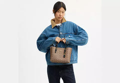 COAC* -Mollie Tote Bag 25 In Signature Canvas-Im/Tan/Black