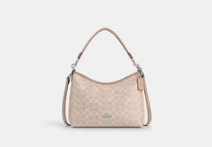 COAC* - Laurel Shoulder Bag In Signature Canvas-Silver/Sand/Taupe