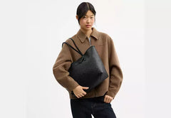 COAC* - City Tote Bag In Signature Canvas Charcoal/Black