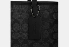 COAC* - City Tote Bag In Signature Canvas Charcoal/Black