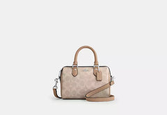 COAC* - Mini Rowan Crossbody Bag In Signature Canvas-Sand/Taupe