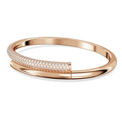 Swar*vski -Dextera bangle Magnetic closure, White, 18K rose gold finish-5692267-M size