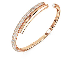 Swar*vski -Dextera bangle Magnetic closure, White, 18K rose gold finish-5692267-M size