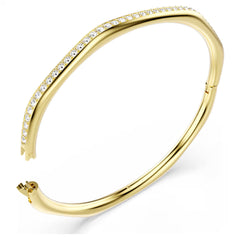 Swar*vski -Dextera bangle Octagon shape, Round cut, White, Gold-tone plated-5724580