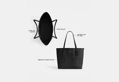 COAC* - City Tote Bag In Signature Canvas Charcoal/Black