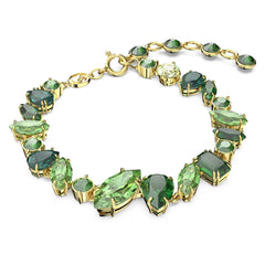 Swar*vski -Gema bracelet Mixed cuts, Green, Gold-tone plated-5652822