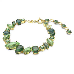 Swar*vski -Gema bracelet Mixed cuts, Green, Gold-tone plated-5652822