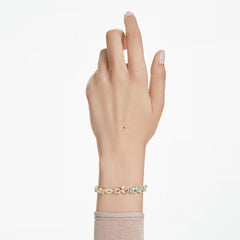 Swar*vski -Gema bracelet Mixed cuts, Multicolored, Gold-tone plated-5705808
