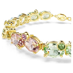 Swar*vski -Gema bracelet Mixed cuts, Multicolored, Gold-tone plated-5705808