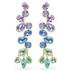 Swar*vski -Gema drop earrings Mixed cuts, Chandelier, Long, Multicolored, 18K gold finish-&nbsp;5751294