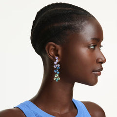 Swar*vski -Gema drop earrings Mixed cuts, Chandelier, Long, Multicolored, 18K gold finish-&nbsp;5751294