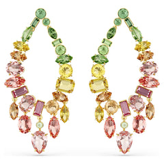 Swar*vski -Gema drop earrings Mixed cuts, Chandelier, Multicolored, 18K gold finish-5737445