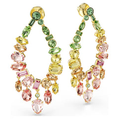 Swar*vski -Gema drop earrings Mixed cuts, Chandelier, Multicolored, 18K gold finish-5737445