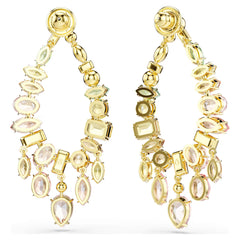 Swar*vski -Gema drop earrings Mixed cuts, Chandelier, Multicolored, 18K gold finish-5737445