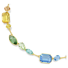 Swar*vski - Gema necklace Mixed cuts, Multicolored, 18K gold finish -5741584