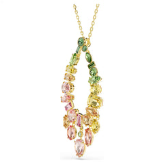 Swar*vski -Gema pendant Mixed cuts, Multicolored, 18K gold finish