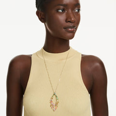 Swar*vski -Gema pendant Mixed cuts, Multicolored, 18K gold finish