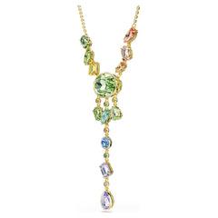 Swar*vski -Gema Y necklace Mixed cuts, Multicolored, 18K gold finish-5737451