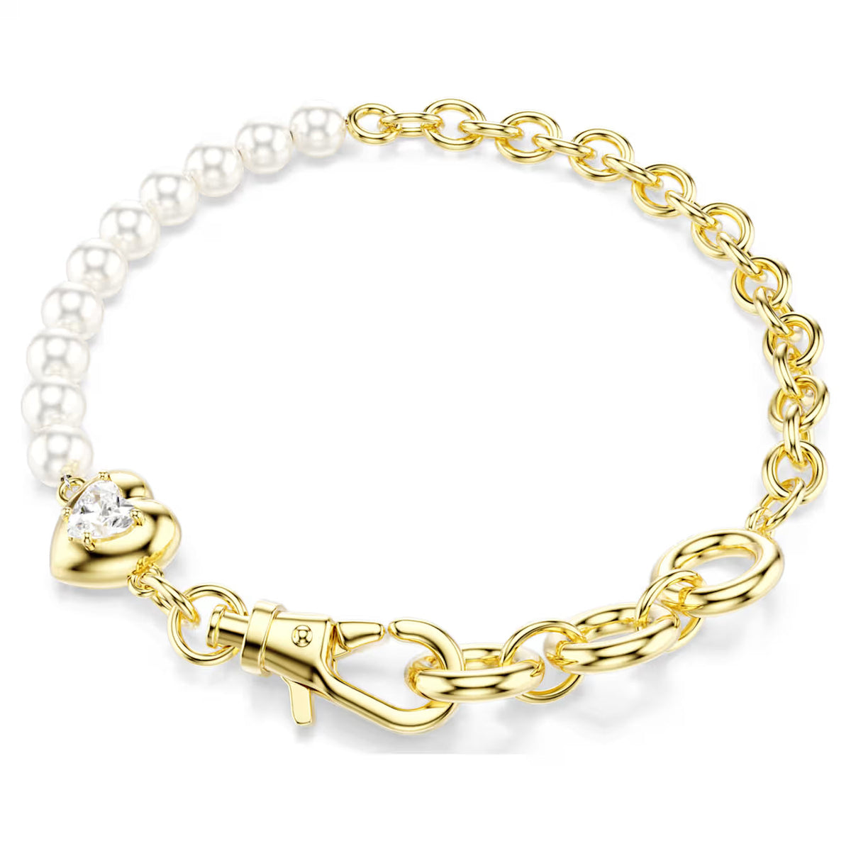 Swar*vski -Idyllia bracelet Crystal pearl, White, 18K gold finish-5737299