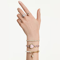 Swar*vski -Idyllia bracelet Crystal pearl, White, 18K gold finish-5737299