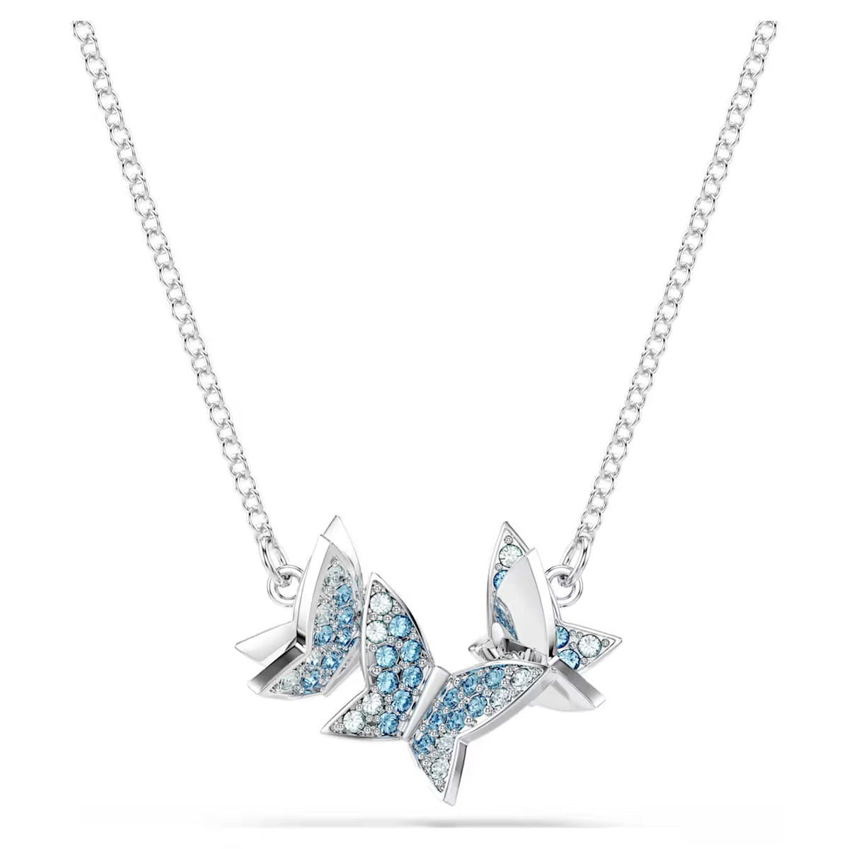 Swar*vski -Idyllia Lilia necklace Butterfly, Blue, Rhodium plated-5662181