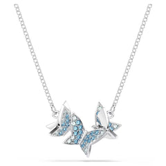 Swar*vski -Idyllia Lilia necklace Butterfly, Blue, Rhodium plated-5662181