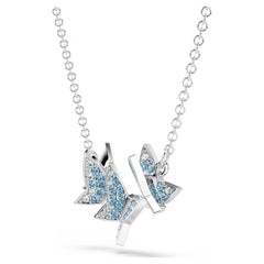 Swar*vski -Idyllia Lilia necklace Butterfly, Blue, Rhodium plated-5662181