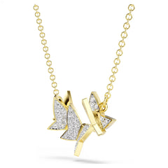 Swar*vski -Idyllia Lilia necklace Butterfly, White, Gold-tone plated-5736068