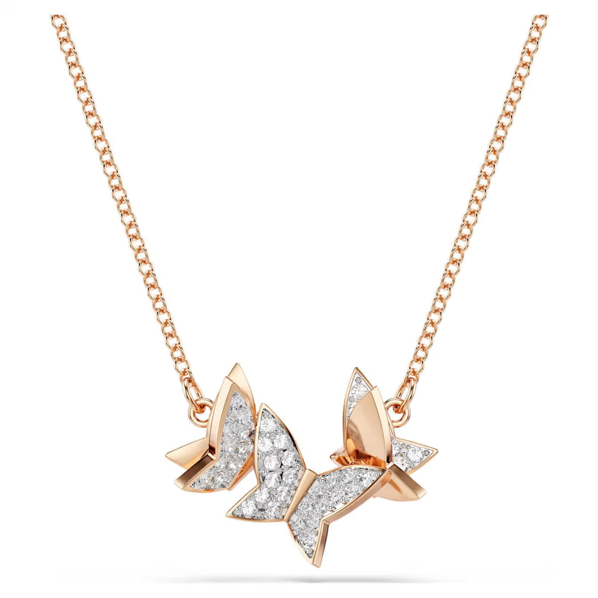 Swar*vski -Idyllia Lilia necklace Butterfly, White, Rose gold-tone plated-5636422