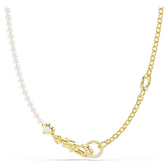 Swar*vski - Idyllia necklace Crystal pearl, White, 18K gold finish-5742961
