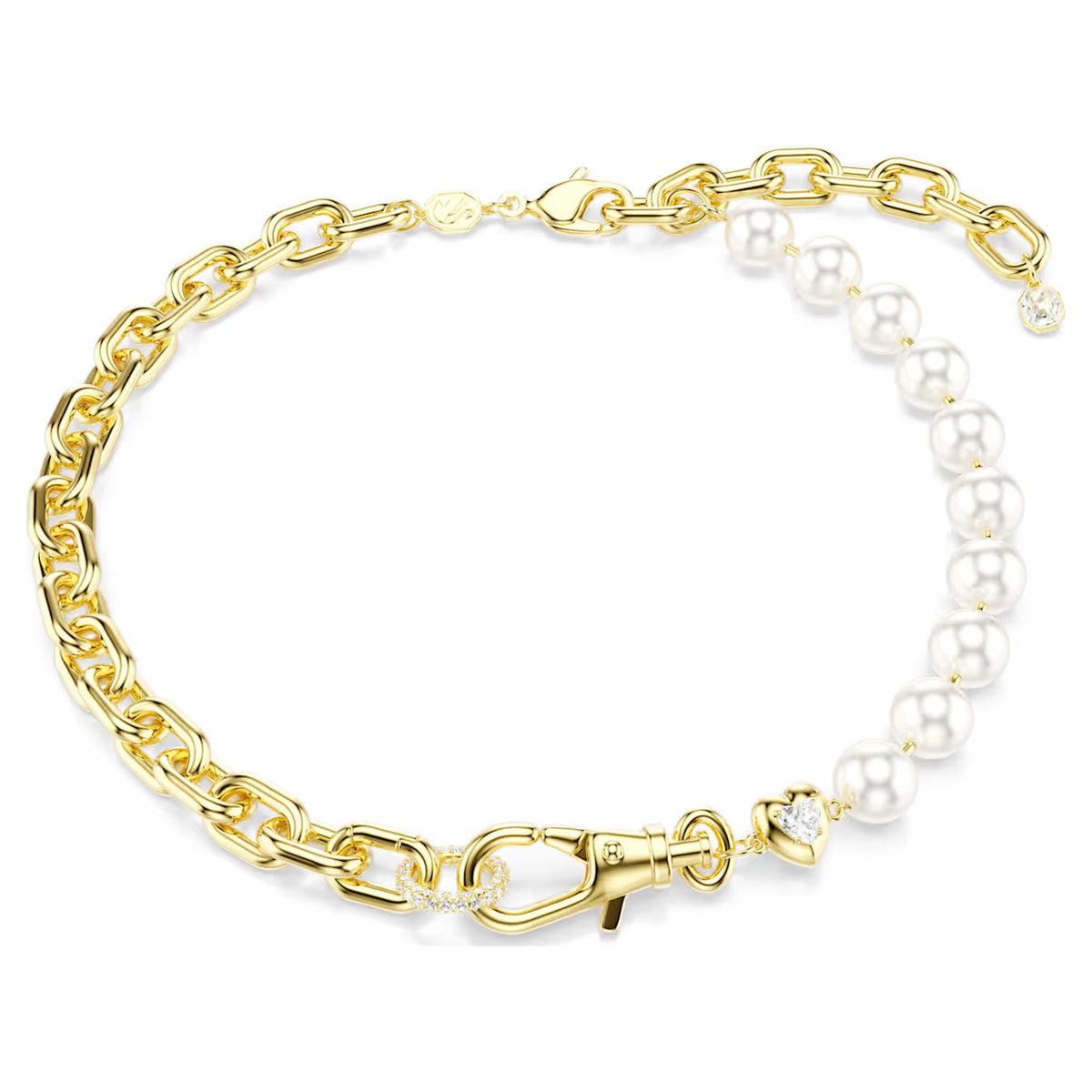 Swar*vski - Idyllia necklace Crystal pearl, White, 18K gold finish-5743993