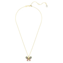 Swar*vski -Idyllia pendant Mixed cuts, Pavé, Butterfly, Multicolored, 18K gold finish-5709950