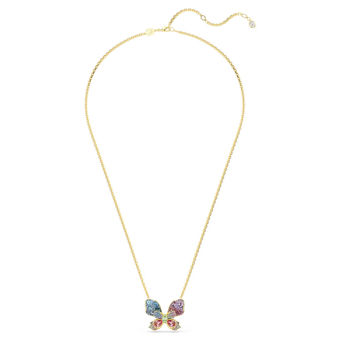 Swar*vski -Idyllia pendant and brooch Mixed cuts, Pavé, Butterfly, Multicolored, Gold-tone plated-5709951