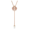 Swar*vski -Idyllia Y pendant Crystal pearl, Shell, White, Rose gold-tone plated-5680299