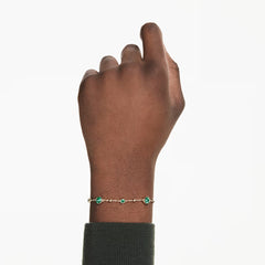 Swar*vski -Imber bracelet Round cut, Green, Gold-tone plated-5730676
