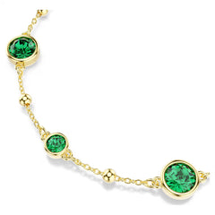 Swar*vski -Imber bracelet Round cut, Green, Gold-tone plated-5730676