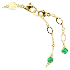 Swar*vski -Imber bracelet Round cut, Green, Gold-tone plated-5730676