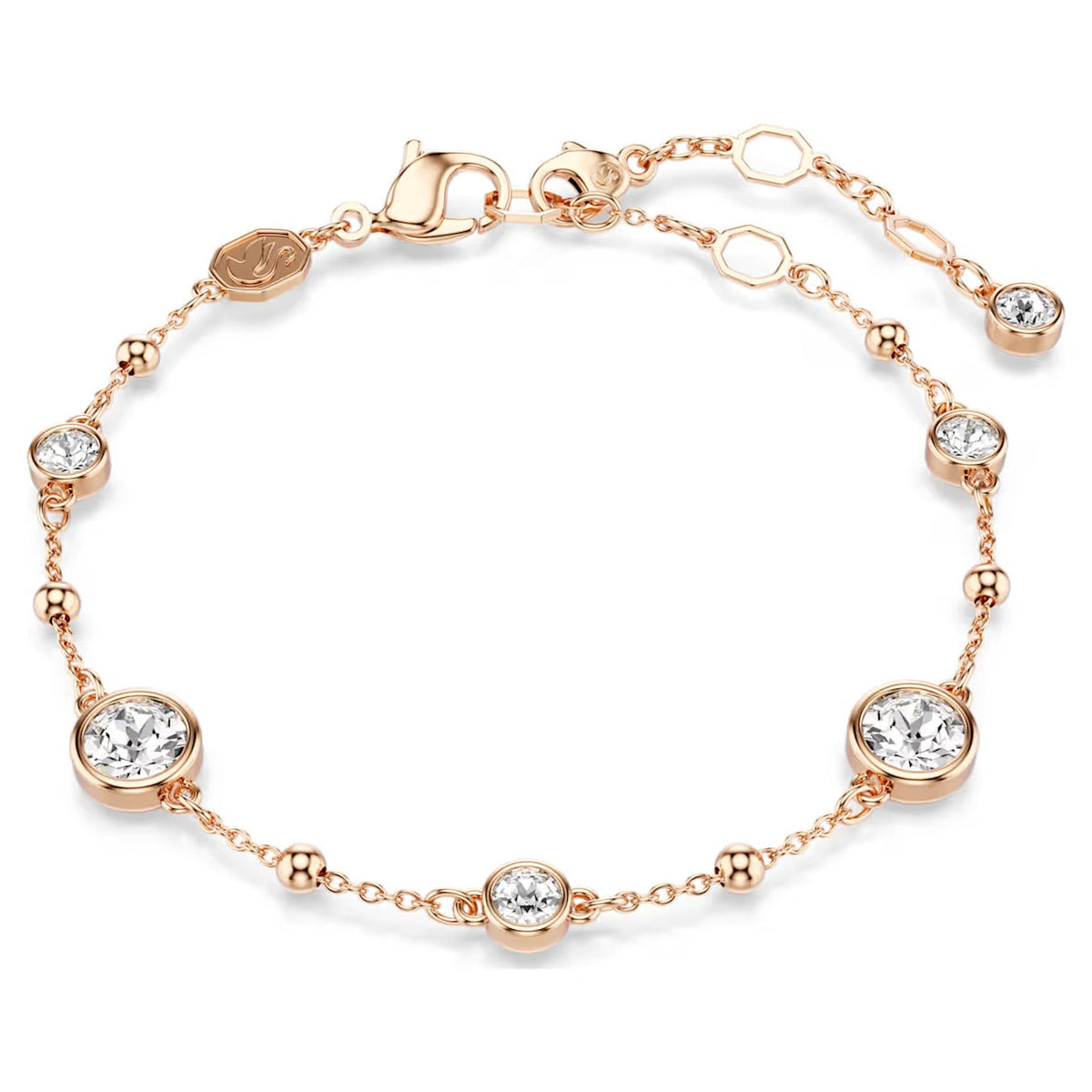 Swar*vski -Imber bracelet Round cut, White, Rose gold-tone plated-5730677