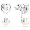Swar*vski -Imber earring jackets Crystal pearl, Heart cut, Heart, Blue, Rhodium plated 5711347