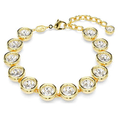 Swar*vski -Imber Tennis bracelet Round cut, White, Gold-tone plated-5682586