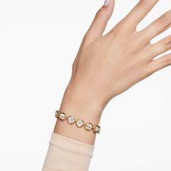 Swar*vski -Imber Tennis bracelet Round cut, White, Gold-tone plated-5682586