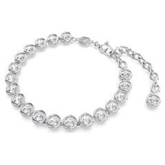 Swar*vski -Imber Tennis bracelet Round cut, White, Rhodium plated-5682666