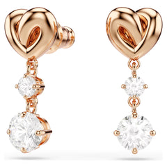 Swar*vski - Lifelong Heart drop earrings Heart, White, 18K rose gold finish-5517942