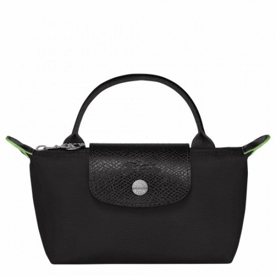 LONGCHAMP* -Le Pliage Original Pouch-Black/Green