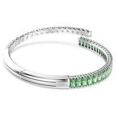 Swar*vski -Matrix bangle Mixed cuts, Green, Rhodium plated-5722462