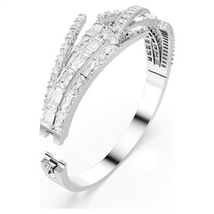 Swar*vski - Matrix bangle Mixed cuts, White, Rhodium plated-M-5726292
