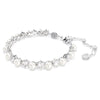 Swar*vski -Matrix Tennis bracelet Crystal pearl, Round cut, White, Rhodium plated 5689625