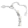 Swar*vski -Matrix Tennis bracelet Crystal pearl, Round cut, White, Rhodium plated 5689625